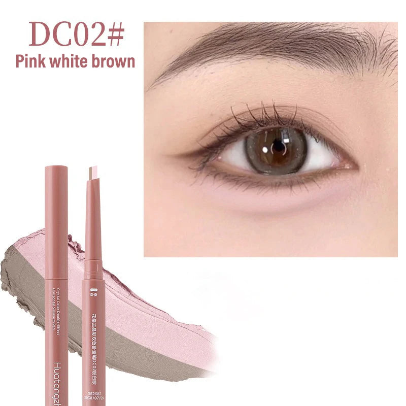 Two-tone paste, silkworm pencil lying flat under the eyeliner, brightens the shadow, makeup pencil, nude, pink, beige, lower eyelid, highlighter, contour