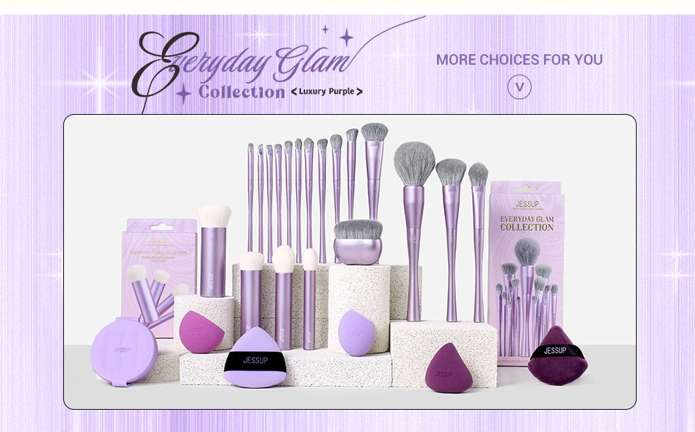 Jessup Make-up-Schwamm-Set, 3-teilige Make-up-Schwämme für Gesicht, Foundation, Concealer, Kontur und Rouge, Lila SP017