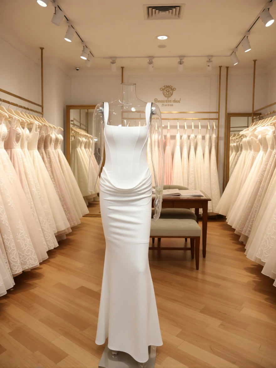 Mingmingxi Weißes, sexy Korsett-Maxikleid, Party-Outfit, Damen-Abendkleid, langes schwarzes Abendkleid, elegante Ballkleider