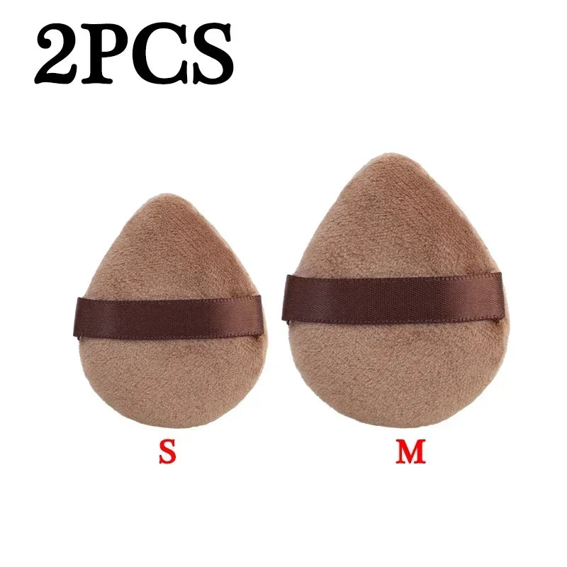 Dual-Use-Puderquaste, dreieckig, kosmetischer Puff, weicher Make-up-Schwamm für Gesicht, Augen, Konturierung, waschbar, Samtquasten, Make-up-Zubehör