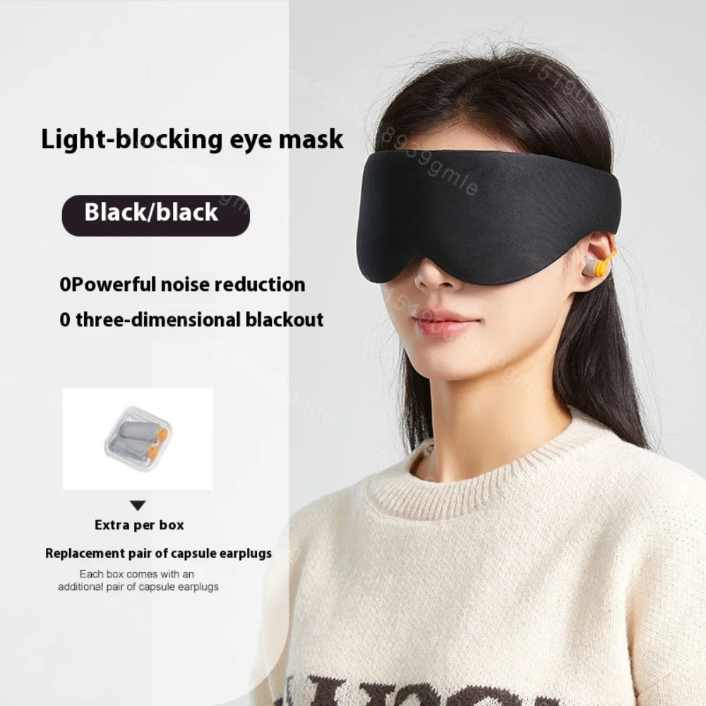3D Soft Sleep Eye Mask with Earplugs, Sleep Aid, Breathable, Shading, Soundproofing, 3D Eye Covers, Eye Mask, Noise Reduction, Gift