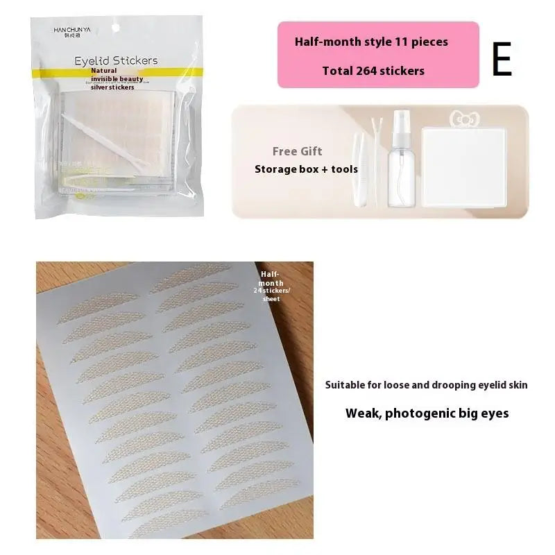 🍄 Spitze, unsichtbares Netz, atmungsaktives Doppel-Augenlid-Klebeband-Set, verstellbar