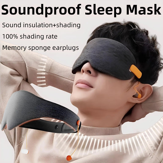 3D Soft Sleep Augenmaske mit Ohrstöpseln, Schlafwerkzeug, atmungsaktiv, Schattierung, Schalldämmung, 3D-Augenabdeckungen, Augenbinde, Geräuschreduzierung, Geschenk