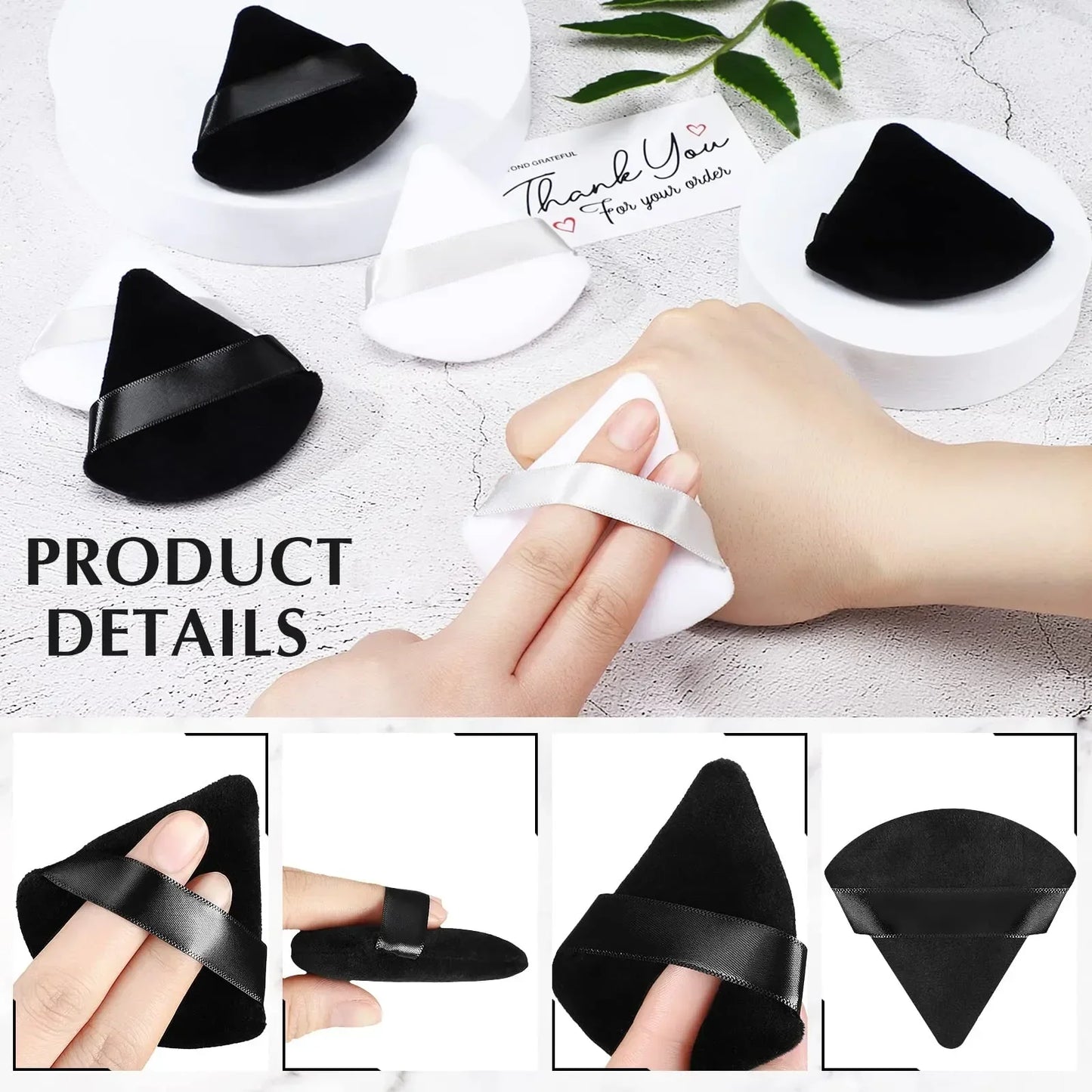 10/20Pcs Dreieck Samt Puderquaste Pizza Mehl Mini Gesicht Make-Up Schwamm Kosmetik Waschbar Leichte Make-Up-Tool
