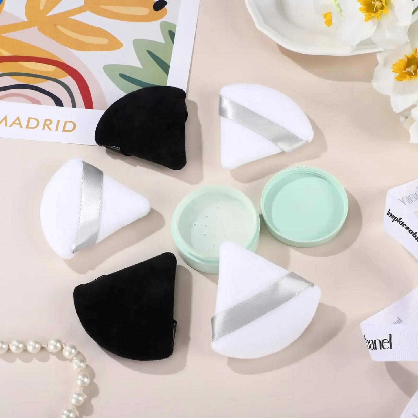 10/20Pcs Dreieck Samt Puderquaste Pizza Mehl Mini Gesicht Make-Up Schwamm Kosmetik Waschbar Leichte Make-Up-Tool