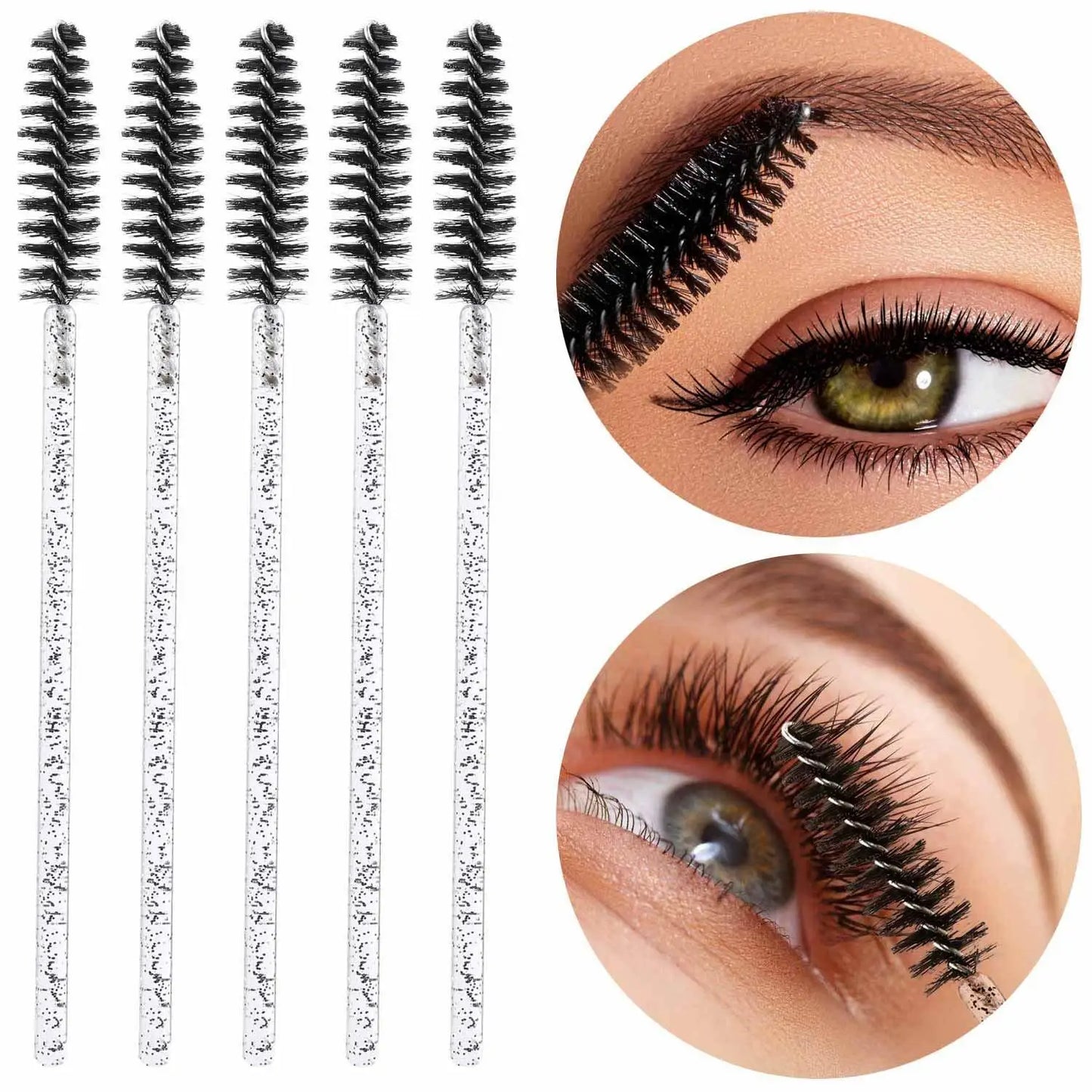 50Pcs Einweg Wimpern Zauberstäbe Pinsel Augenbraue Kamm Wimpern Verlängerung Zubehör Mascara Zauberstab Make-Up Professionelle Schönheit Werkzeug