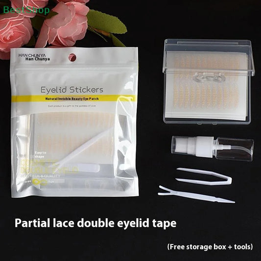 🍄 Spitze, unsichtbares Netz, atmungsaktives Doppel-Augenlid-Klebeband-Set, verstellbar