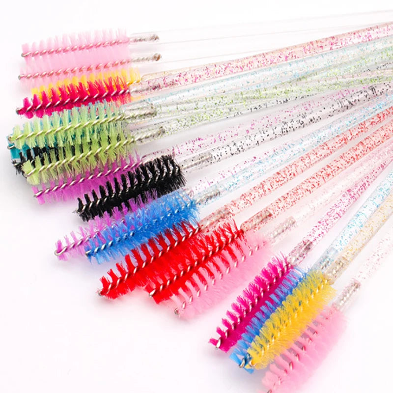 50Pcs Einweg Wimpern Zauberstäbe Pinsel Augenbraue Kamm Wimpern Verlängerung Zubehör Mascara Zauberstab Make-Up Professionelle Schönheit Werkzeug