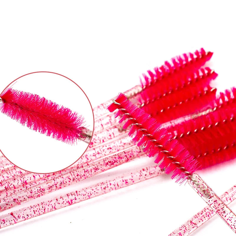 50Pcs Einweg Wimpern Zauberstäbe Pinsel Augenbraue Kamm Wimpern Verlängerung Zubehör Mascara Zauberstab Make-Up Professionelle Schönheit Werkzeug