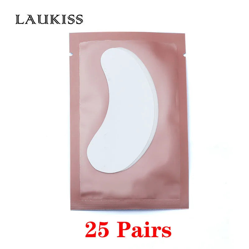 25/50/100 pairs of eye patches, under-lash pads for building hydrogel paper patches, pink lint, free sticker for false eyelashes, LAUKISS
