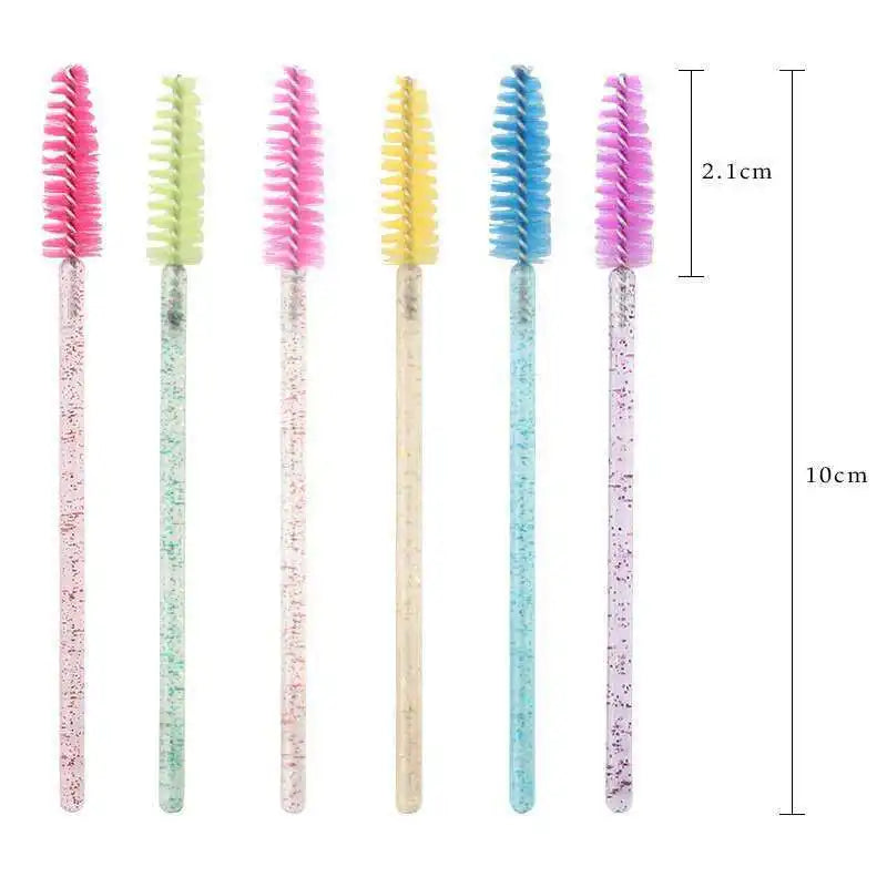 50Pcs Einweg Wimpern Zauberstäbe Pinsel Augenbraue Kamm Wimpern Verlängerung Zubehör Mascara Zauberstab Make-Up Professionelle Schönheit Werkzeug