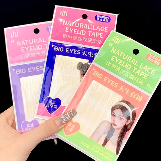 Natürliches Spitzen-Doppellid-Klebeband in Olivenform, unsichtbare selbstklebende Tasche unter der Augenklappe, für Anfänger, einfach zu verwendende Beauty-Augenklappe