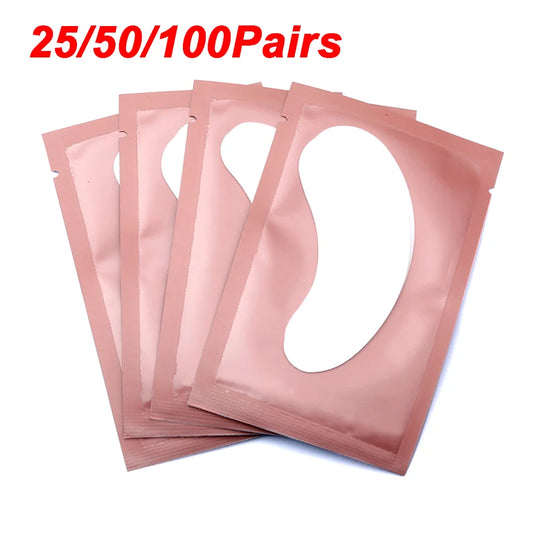 25/50/100 paar Augen Patches Unter Wimpern Pads für Gebäude Hydrogel Papier Patches Rosa Lint Kostenloser Aufkleber für Falsche Wimpern LAUKISS