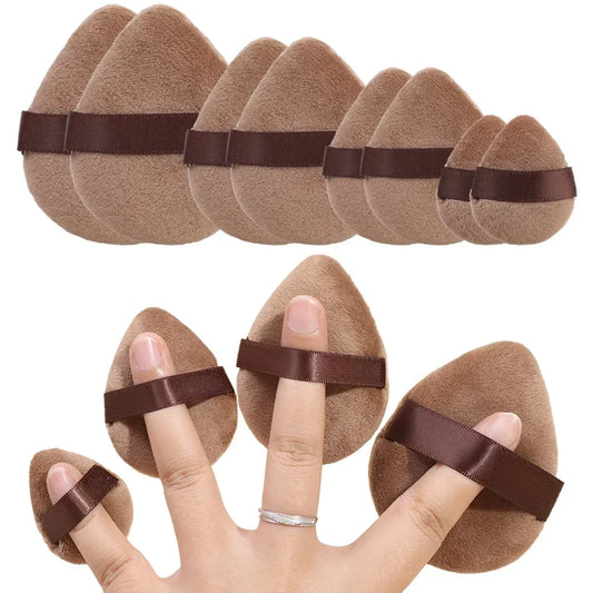 Dual-Use-Puderquaste, dreieckig, kosmetischer Puff, weicher Make-up-Schwamm für Gesicht, Augen, Konturierung, waschbar, Samtquasten, Make-up-Zubehör