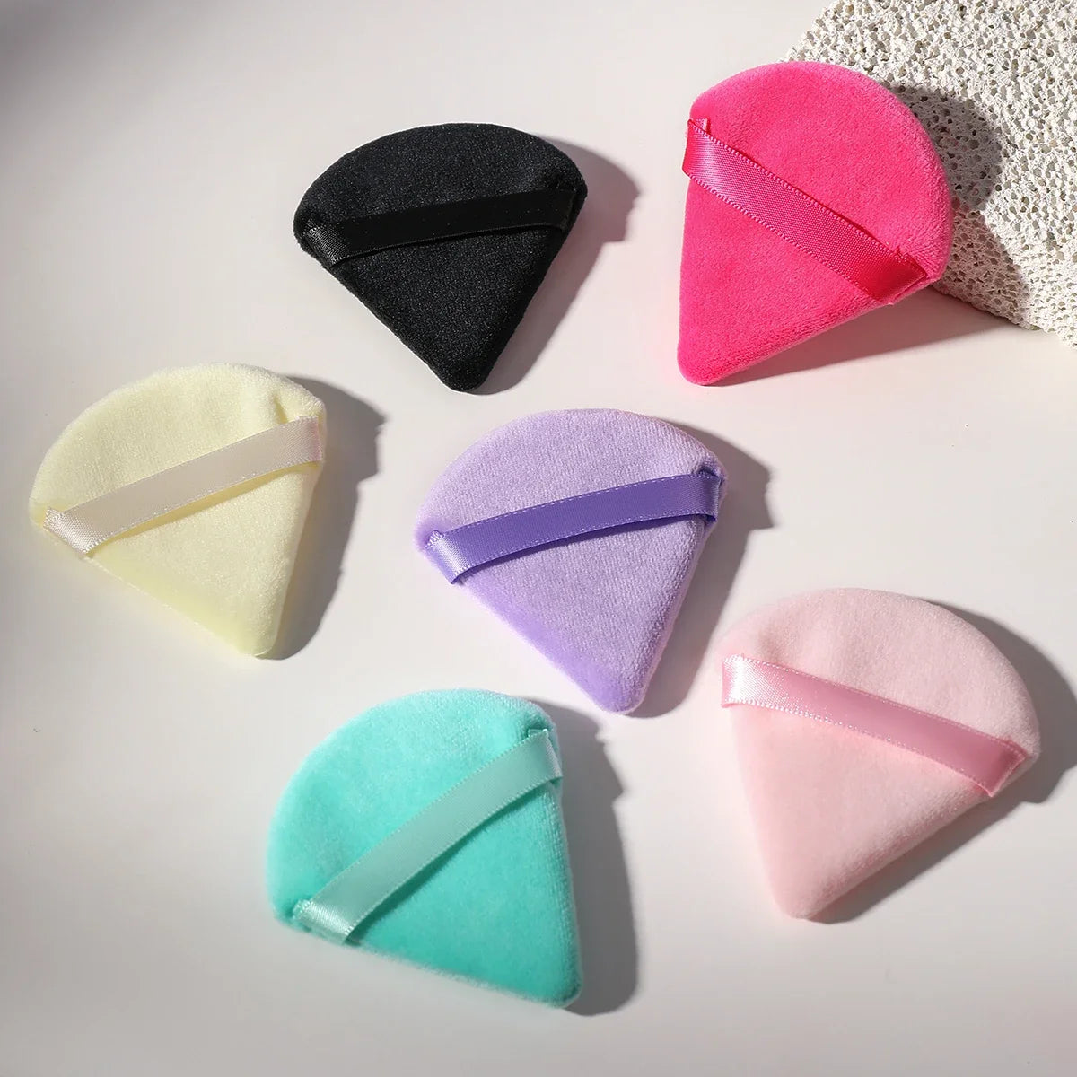 10/20Pcs Dreieck Samt Puderquaste Pizza Mehl Mini Gesicht Make-Up Schwamm Kosmetik Waschbar Leichte Make-Up-Tool