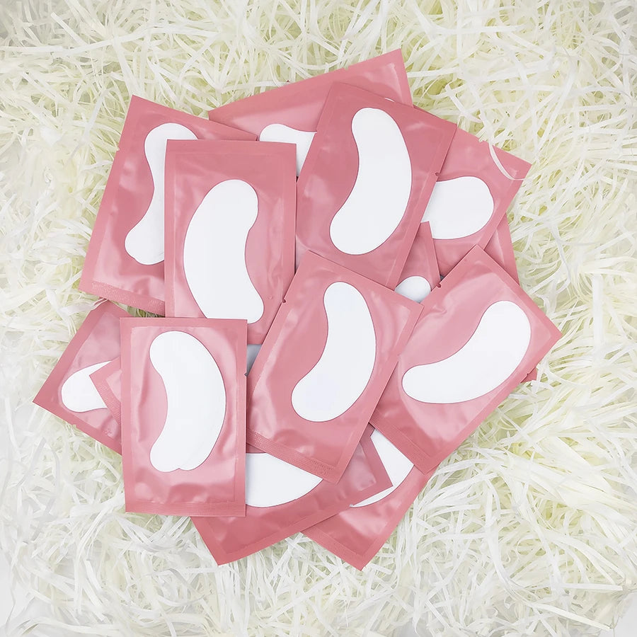 25/50/100 pairs of eye patches, under-lash pads for building hydrogel paper patches, pink lint, free sticker for false eyelashes, LAUKISS