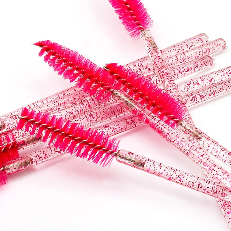50Pcs Einweg Wimpern Zauberstäbe Pinsel Augenbraue Kamm Wimpern Verlängerung Zubehör Mascara Zauberstab Make-Up Professionelle Schönheit Werkzeug