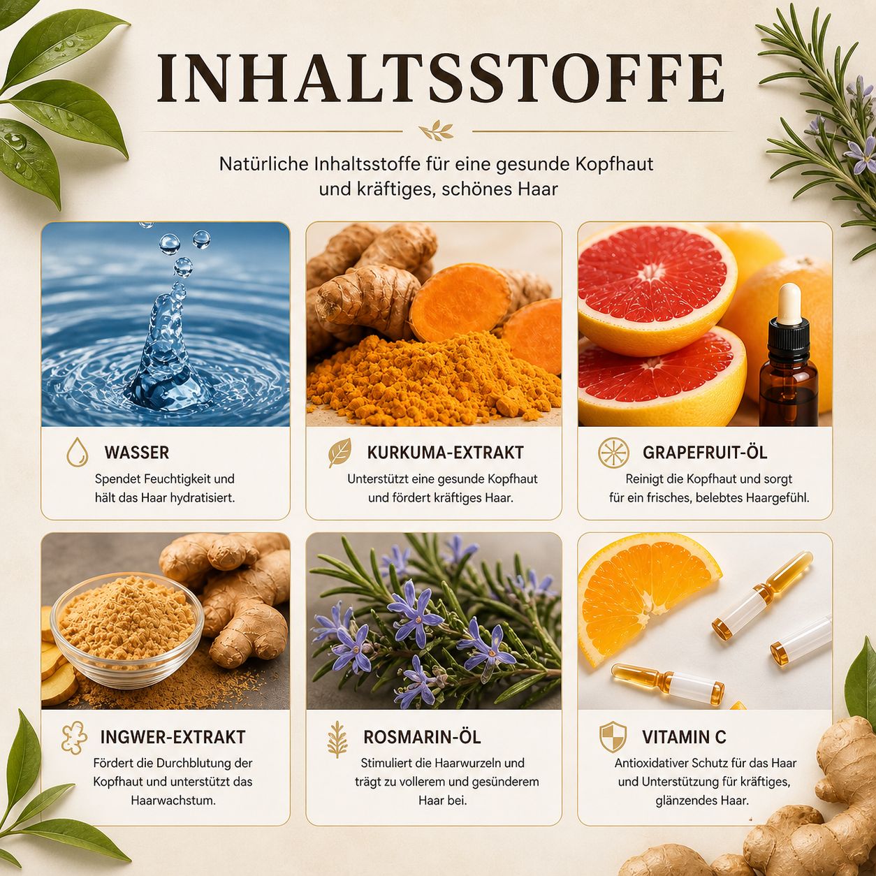 Haarwachstum Öl - Rosmarin & Zwiebel für kräftiges, volles Haar