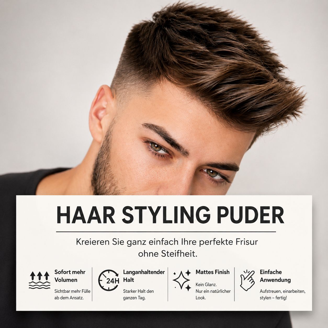 Volumen Haarpuder für Männer - Sofort Mehr Fülle & Starker Halt